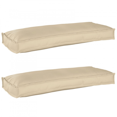 vidaXL Vankúše na palety pre lavičku 2 ks Béžová 100x40x8 cm Oxfordská tkanina