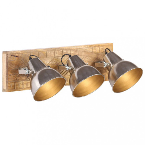 vidaXL Industriálna nástenná lampa strieborná 70x23 cm E27 mangovník