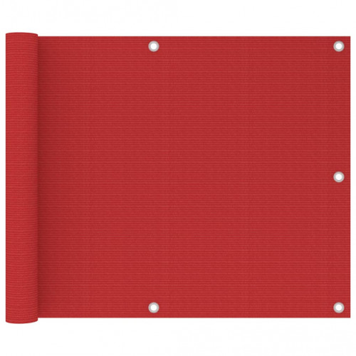 vidaXL Balkónová markíza, červená 75x500 cm, HDPE