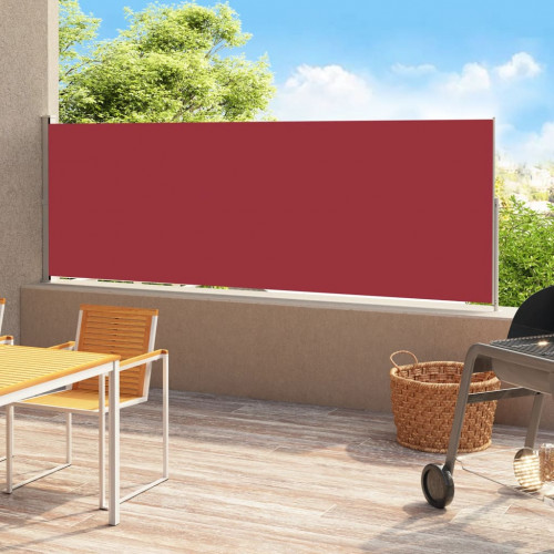 vidaXL Zaťahovacia bočná markíza na terasu 220x500 cm červená