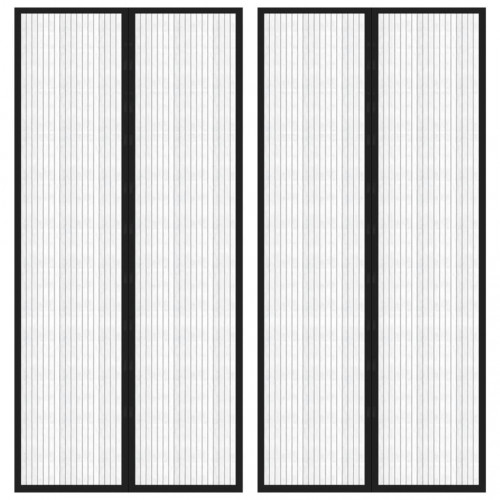 vidaXL Závesy proti hmyzu s magnetickými blokmi 2ks čierne 220x110 cm