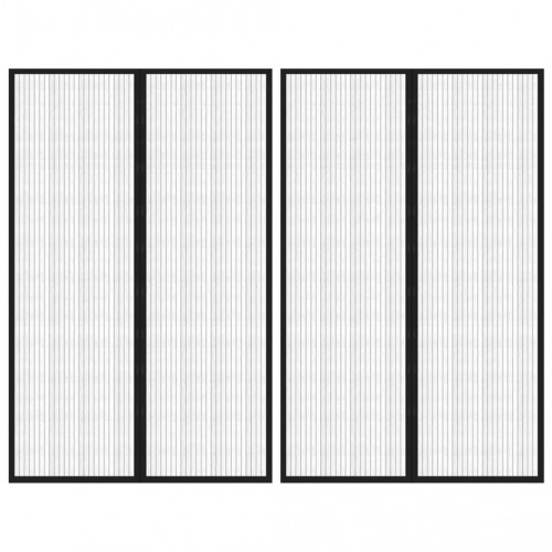 vidaXL Závesy proti hmyzu s magnetickými blokmi 2ks čierne 220x130 cm