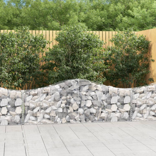 vidaXL Oblúkový gabionový kôš 14 ks 200x30x60/80 cm pozinkované železo