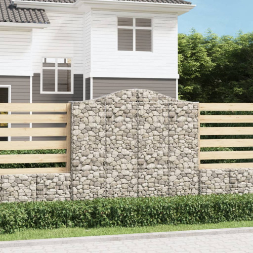 vidaXL Oblúkové gabionové koše 7ks 200x30x180/200cm pozinkované železo