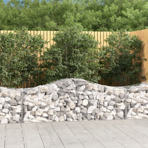 vidaXL Oblúkový gabionový kôš 15 ks 200x50x60/80 cm pozinkované železo