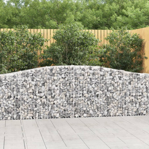 vidaXL Oblúkové gabionové koše 15ks 400x30x80/100cm pozinkované železo