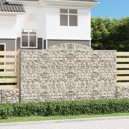 vidaXL Oblúkové gabiónové koše 11 ks 300x50x180/200cm pozink. železo