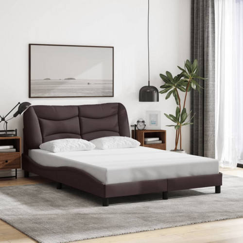 vidaXL Posteľ bez matraca tmavohnedá 120x200 cm látka