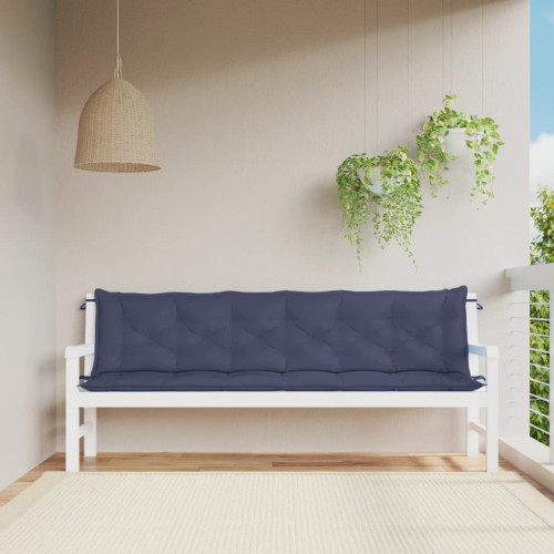 vidaXL Podložky na záhradnú lavičku 2ks námornícka modrá 200x50x7cm