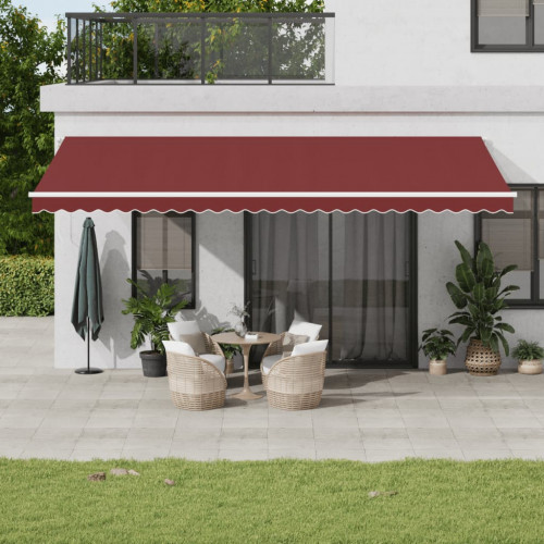 vidaXL Automaticky zaťahovacia markíza vínová 600x350 cm
