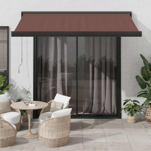 vidaXL Automaticky zaťahovacia markíza hnedá 350x250 cm
