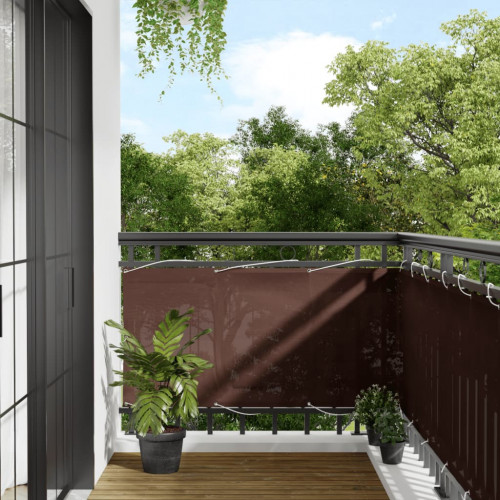 vidaXL Balkónová zástena hnedá 75x1000 cm 100 % polyester oxford