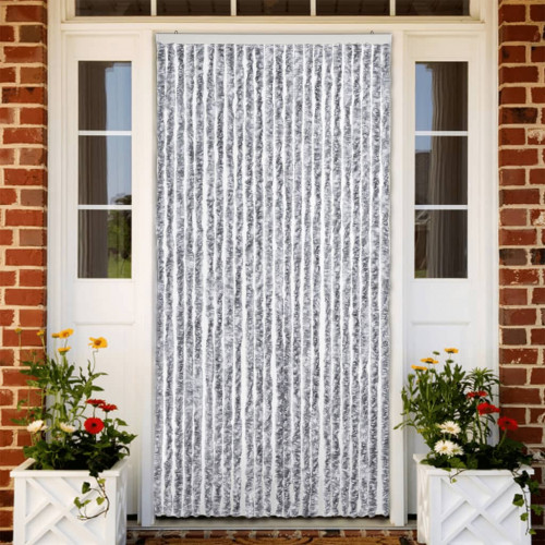 vidaXL Záves proti hmyzu, bielo sivý 100x200 cm, ženilka