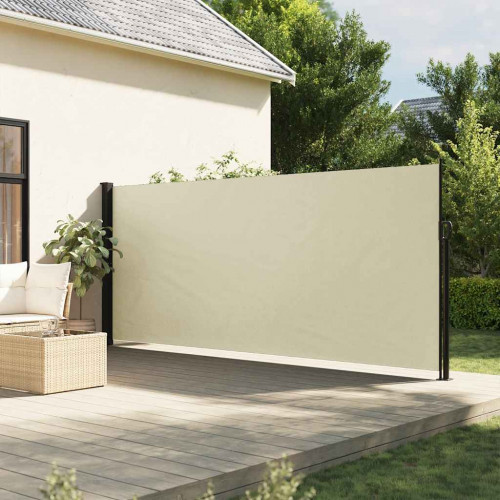 vidaXL Zaťahovacia bočná markíza, krémová 180x300 cm