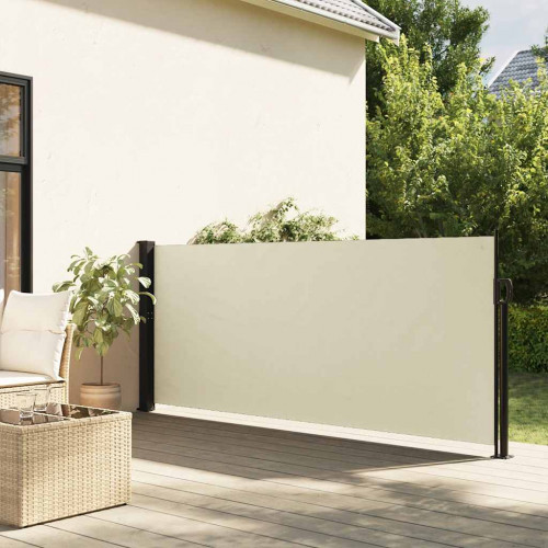 vidaXL Zaťahovacia bočná markíza, krémová 120x500 cm