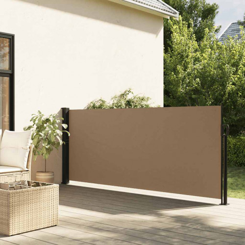 vidaXL Zaťahovacia bočná markíza, sivohnedá 120x500 cm