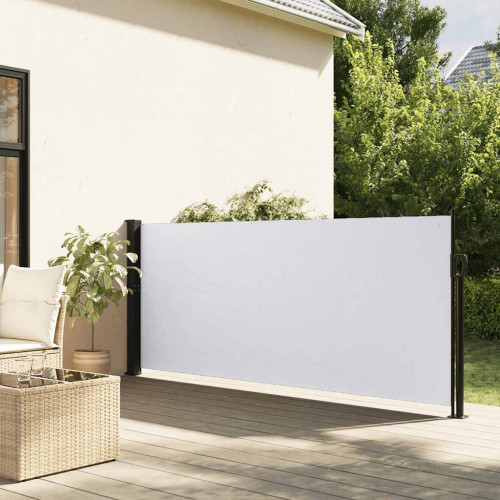 vidaXL Zaťahovacia bočná markíza, biela 140x500 cm