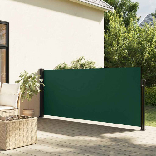 vidaXL Zaťahovacia bočná markíza, tmavozelená 140x500 cm