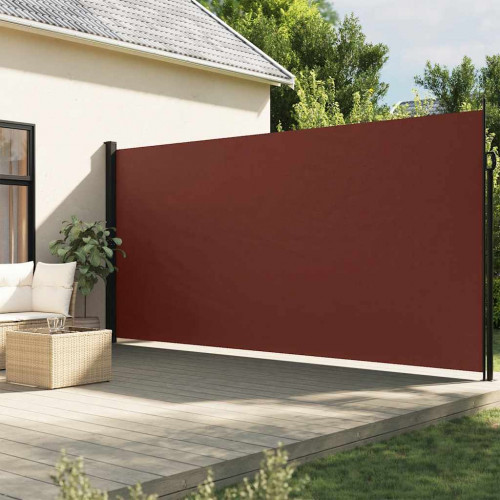 vidaXL Zaťahovacia bočná markíza, hnedá 200x500 cm