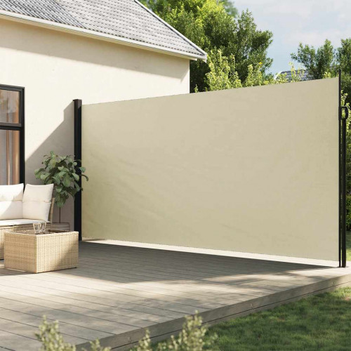 vidaXL Zaťahovacia bočná markíza, krémová 220x500 cm