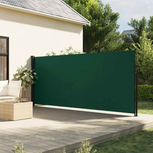 vidaXL Zaťahovacia bočná markíza tmavozelená 160x600 cm