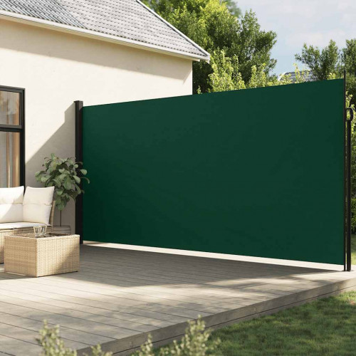 vidaXL Zaťahovacia bočná markíza tmavozelená 200x600 cm