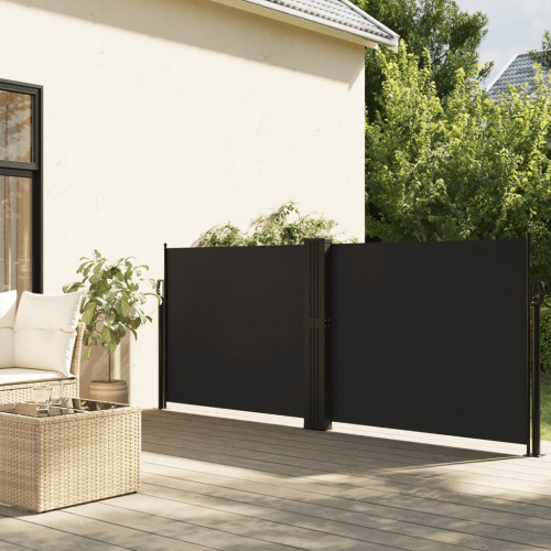 vidaXL Zaťahovacia bočná markíza, čierna 120x600 cm