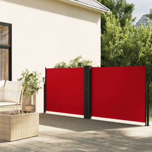 vidaXL Zaťahovacia bočná markíza, červená 140x600 cm