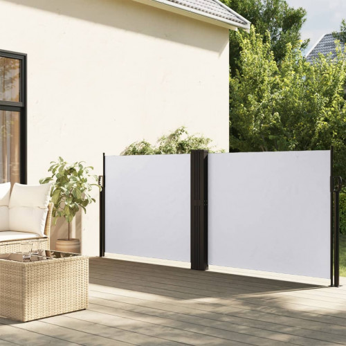 vidaXL Zaťahovacia bočná markíza, biela 140x600 cm