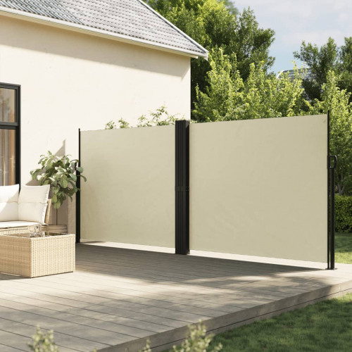 vidaXL Zaťahovacia bočná markíza, krémová 160x600 cm