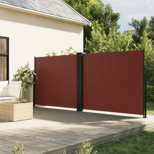 vidaXL Zaťahovacia bočná markíza, hnedá 180x600 cm