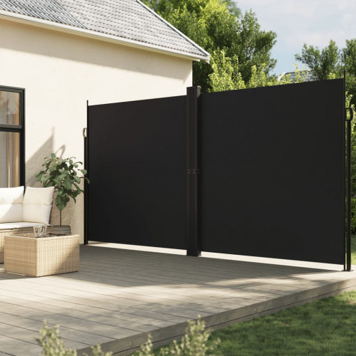vidaXL Zaťahovacia bočná markíza, čierna 200x600 cm