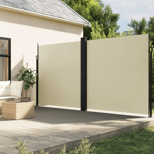 vidaXL Zaťahovacia bočná markíza, krémová 220x600 cm