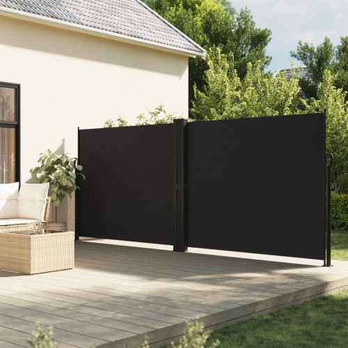 vidaXL Zaťahovacia bočná markíza, čierna 160x1000 cm