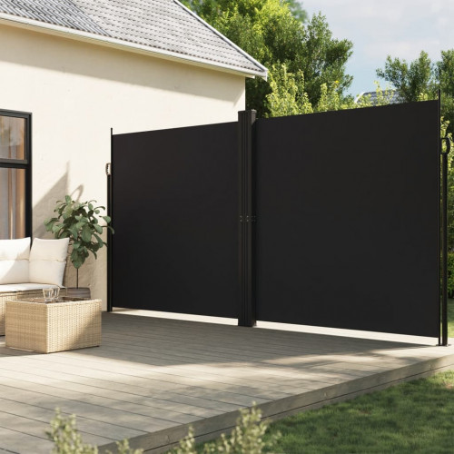 vidaXL Zaťahovacia bočná markíza čierna 220x1000 cm