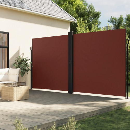 vidaXL Zaťahovacia bočná markíza hnedá 220x1000 cm