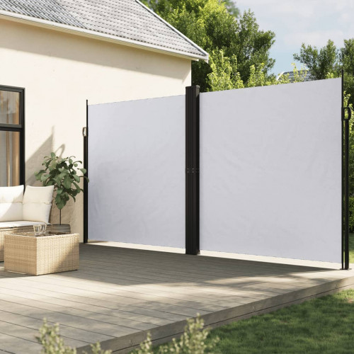 vidaXL Zaťahovacia bočná markíza, biela 220x1000 cm