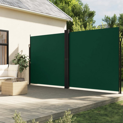 vidaXL Zaťahovacia bočná markíza, tmavozelená 220x1000 cm