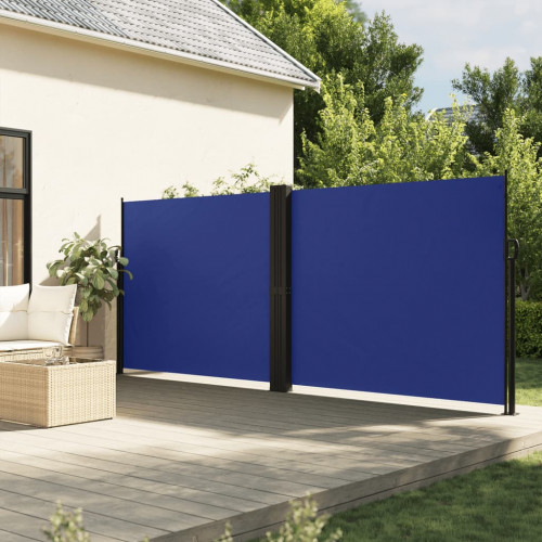 vidaXL Zaťahovacia bočná markíza, modrá 160x1200 cm