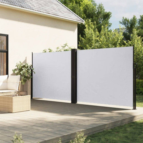vidaXL Zaťahovacia bočná markíza, biela 160x1200 cm