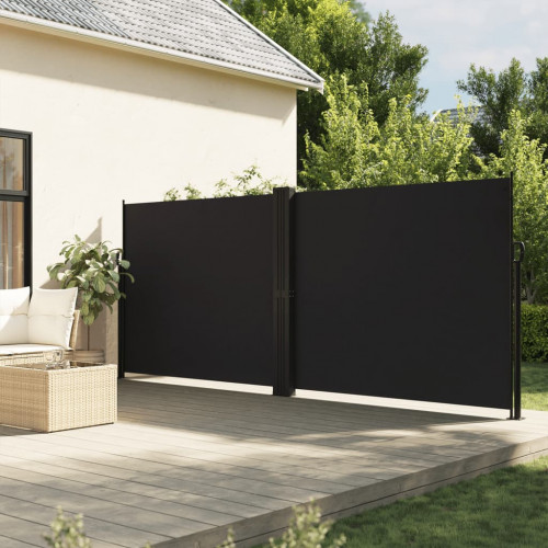 vidaXL Zaťahovacia bočná markíza čierna 180x1200 cm