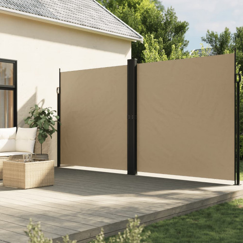 vidaXL Zaťahovacia bočná markíza, béžová 100x500 cm