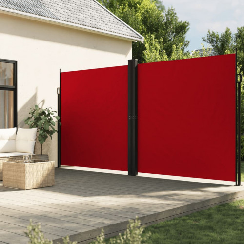 vidaXL Zaťahovacia bočná markíza, červená 220x1200 cm