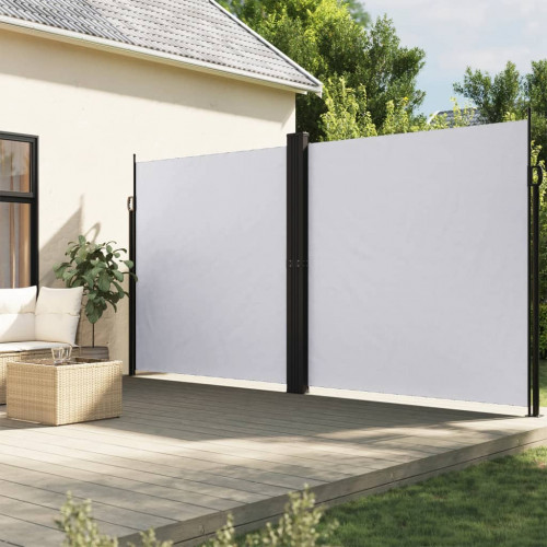 vidaXL Zaťahovacia bočná markíza, biela 220x1200 cm