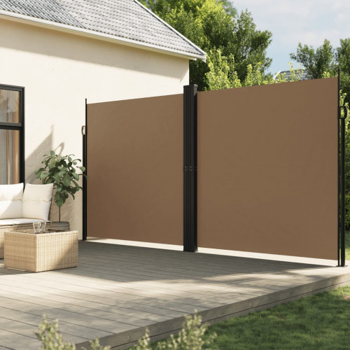 vidaXL Zaťahovacia bočná markíza, sivohnedá 220x1200 cm