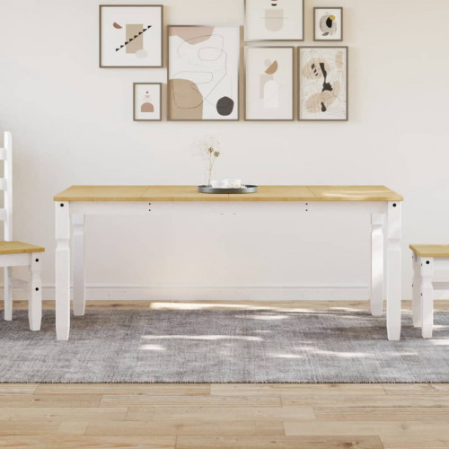 vidaXL Jedálenský stôl Corona biely 180x90x75 cm borovicový masív