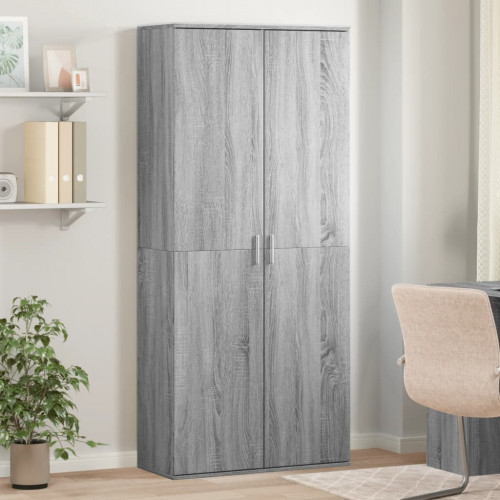 vidaXL Vysoká skrinka sivý dub sonoma 80x35x180 cm kompozitné drevo