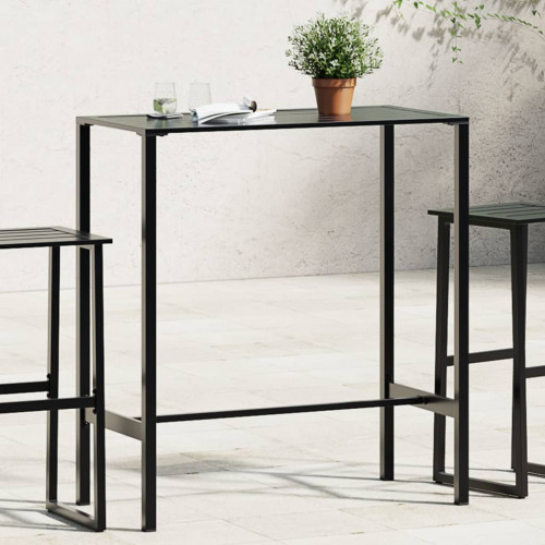 vidaXL Barový stolík, čierny 100x50x110 cm, oceľ s práškovou úpravou