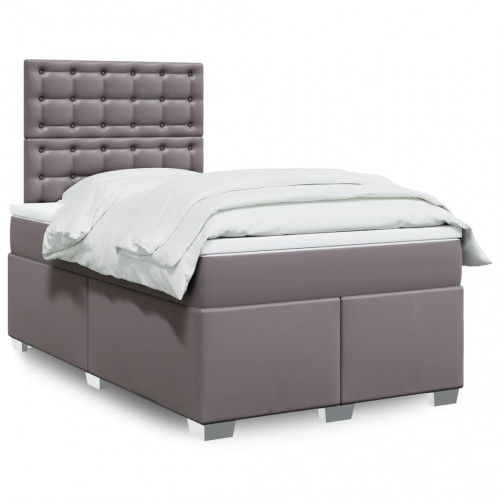 vidaXL Boxspring posteľ s matracom sivá 120x200 cm umelá koža