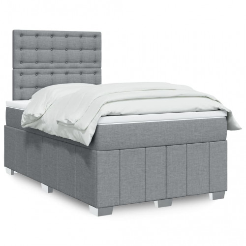 vidaXL Boxspring posteľ s matracom bledosivá 120x200 cm látka
